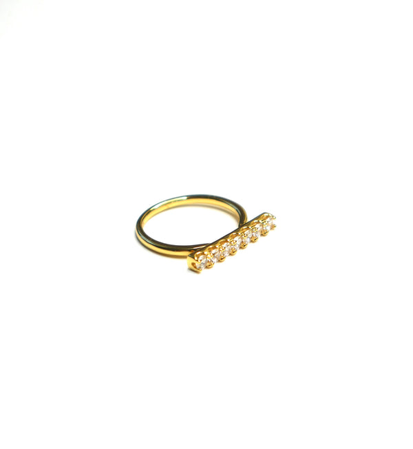 bar ring gold plated 14k gold sterling silver .925 diamonds zircon cz bar rings, dainty, trending, nice rings, cheap good quality, unique Kesley Boutique