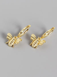 bee hoop earrings, small bee earrings, hoop earrings with bee, earrings with bee charm, small hoop earrings with bee charm Kesley Boutique