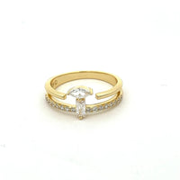 Fashionista Stacked Ring 14K Gold Plated 925 Sterling Silver Zircon Luxury Ring