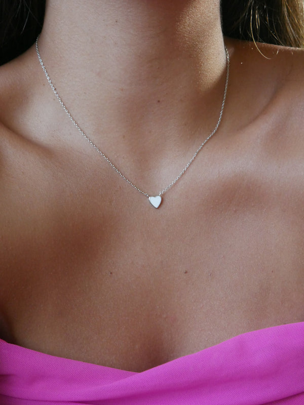 necklaces, heart necklaces, dainty necklaces, love necklaces, sterling silver, nickel free necklaces, white heart necklaces, enamel necklaces, nickel free jewelry, accessories, gift ideas, fine jewelry, accessories, cute necklaces, gift ideas