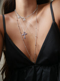 Rockstar Chain Necklace,  Diamond CZ .925 Sterling Silver Paperclip Link Choker,  Short  Necklace
