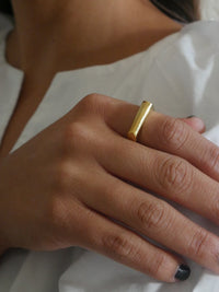 Golden Daily Statement Rings 18k Gold Plated Stainless Steel Rings