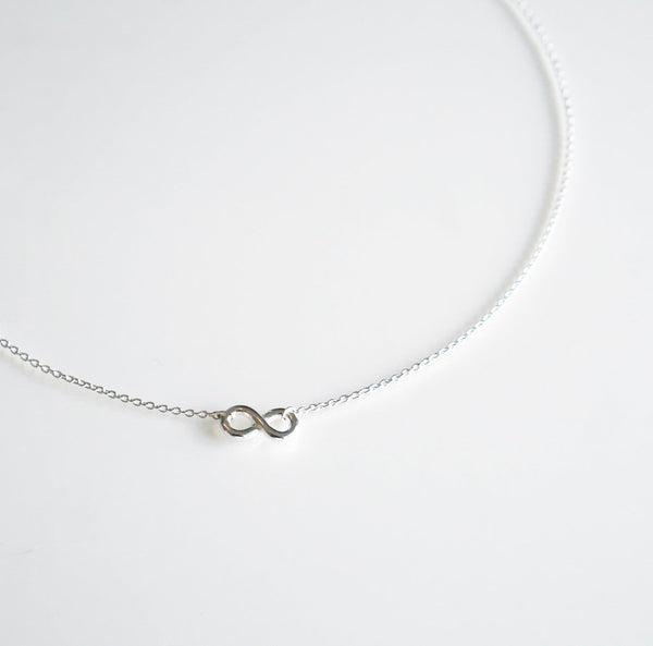 Infinity Love Sterling Silver Short Necklace