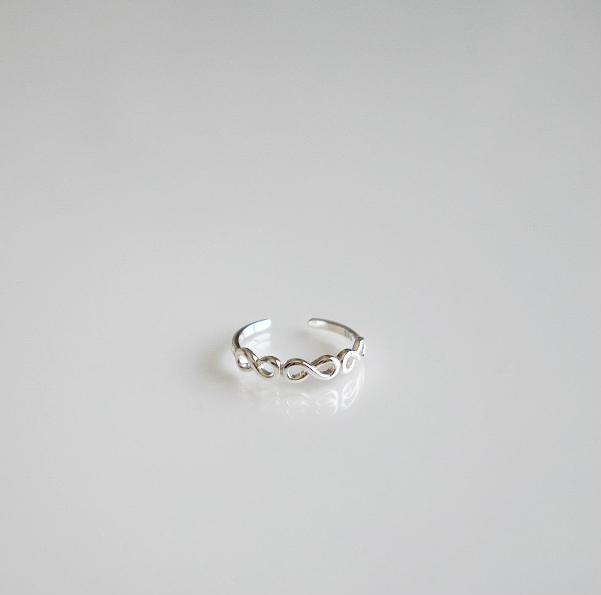 Triple Infinity Adjustable Toe Ring/Middy Ring .925 sterling silver