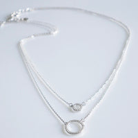 double layered necklace sterling silver, two in one necklace, nice necklace, popular necklace