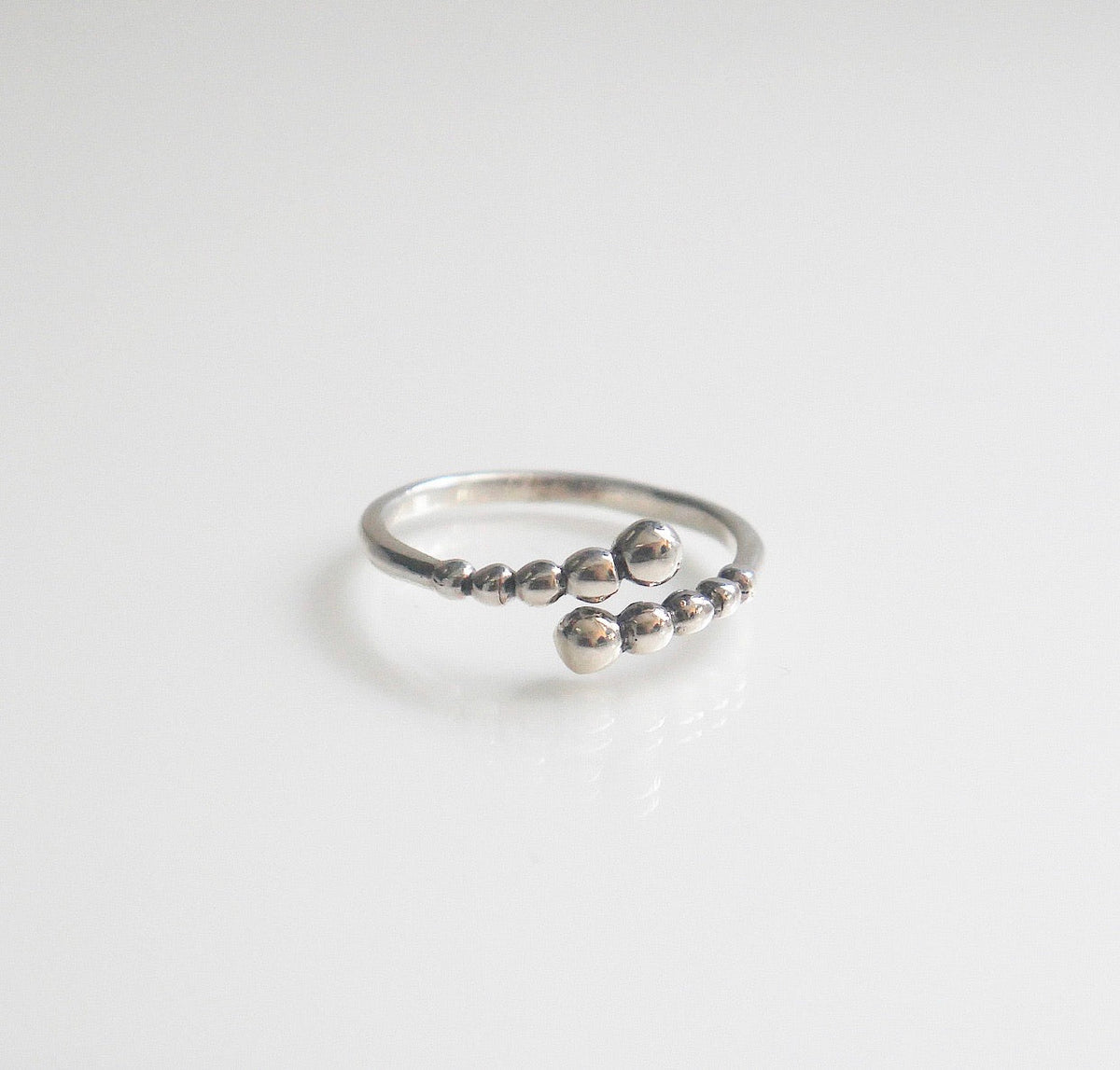 Adjustable Bubbles .925 Sterling Silver Ring