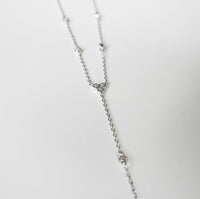 Y Lariat three Bezel Bubble Diamond CZ Fashionista .925 Sterling Silver Necklace
