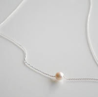 Tiny Freshwater Pearl Necklace, .925 Sterling Silver Hypoallergenic Waterproof Dainty Necklace