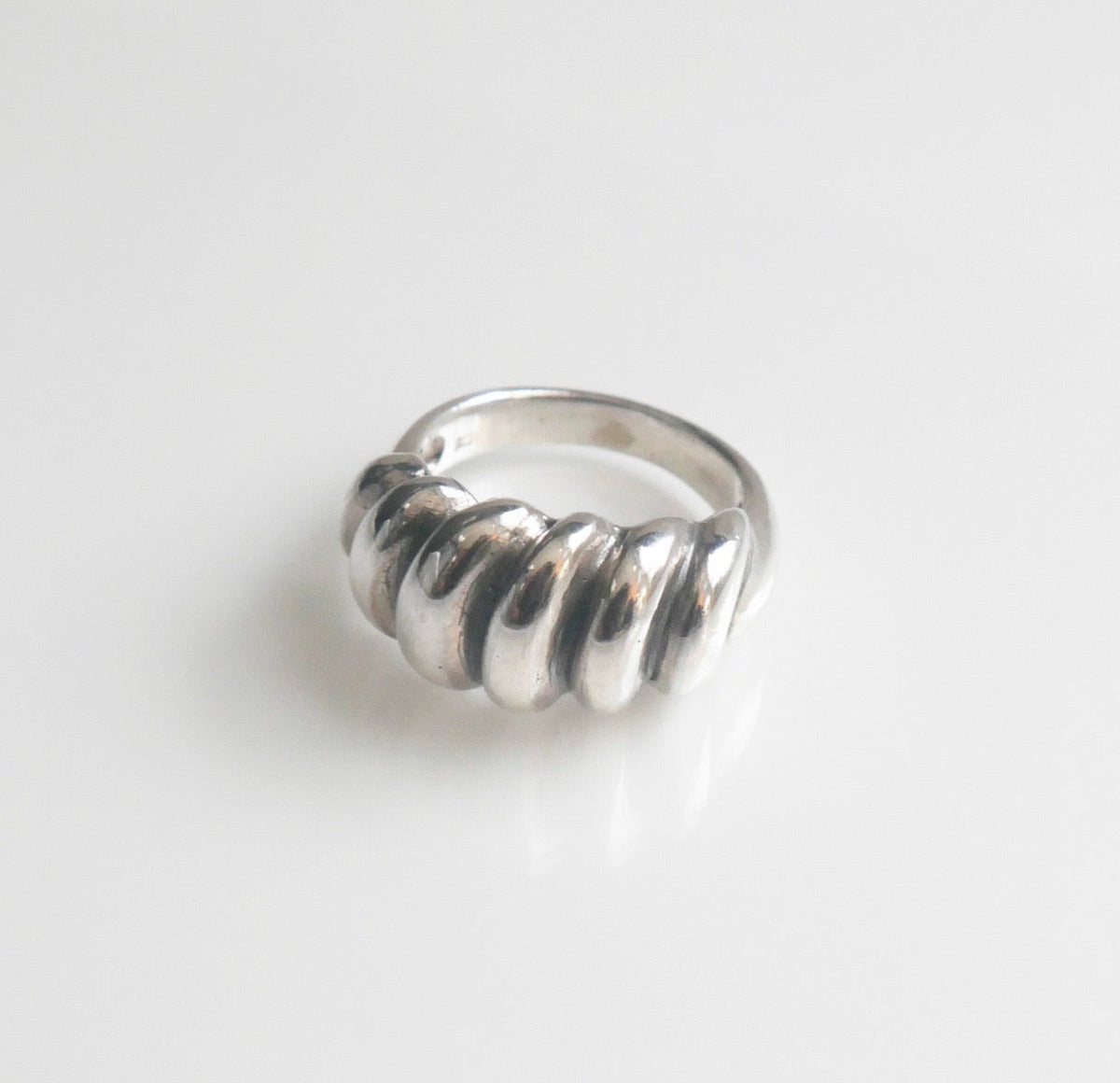 Croissant Shell ring designer .925 sterling silver, Miami, Brickell Jewelry statement rings Kesley Boutique