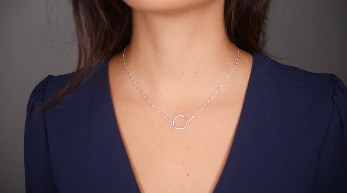 circle necklace sterling silver circle necklace kesleyboutique