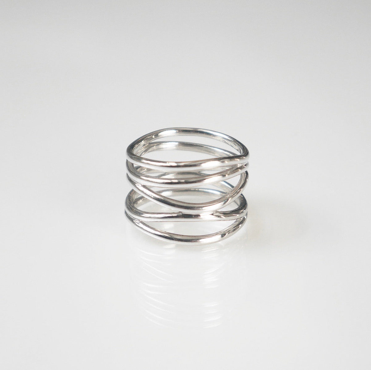 Layers Stacked Ring, .925 Sterling Silver KESLEY Waterproof Hypoallergenic Nickel Free Luxury Ring