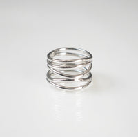 Layers Stacked Ring, .925 Sterling Silver KESLEY Waterproof Hypoallergenic Nickel Free Luxury Ring