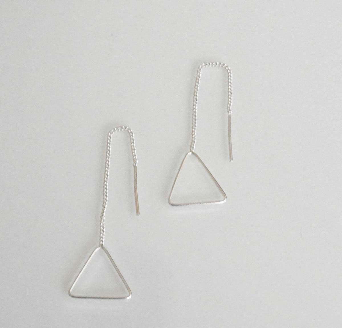 Triangle Outline Thread Earrings
