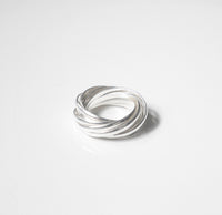 Interlock Stacked Silver Ring, .925 Sterling Silver Daywear Layered Interlock Love Stacked Waterproof Nickel Free Luxury Ring