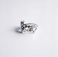 Hibiscus Flower Ring, .925 Sterling Silver