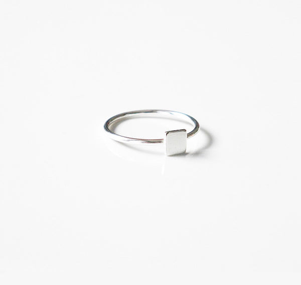 little square ring, small square ring small ring with square sterling silver ring witj square, birthday store gifts for her, jewelry for women, mothers day gift kesleyboutique