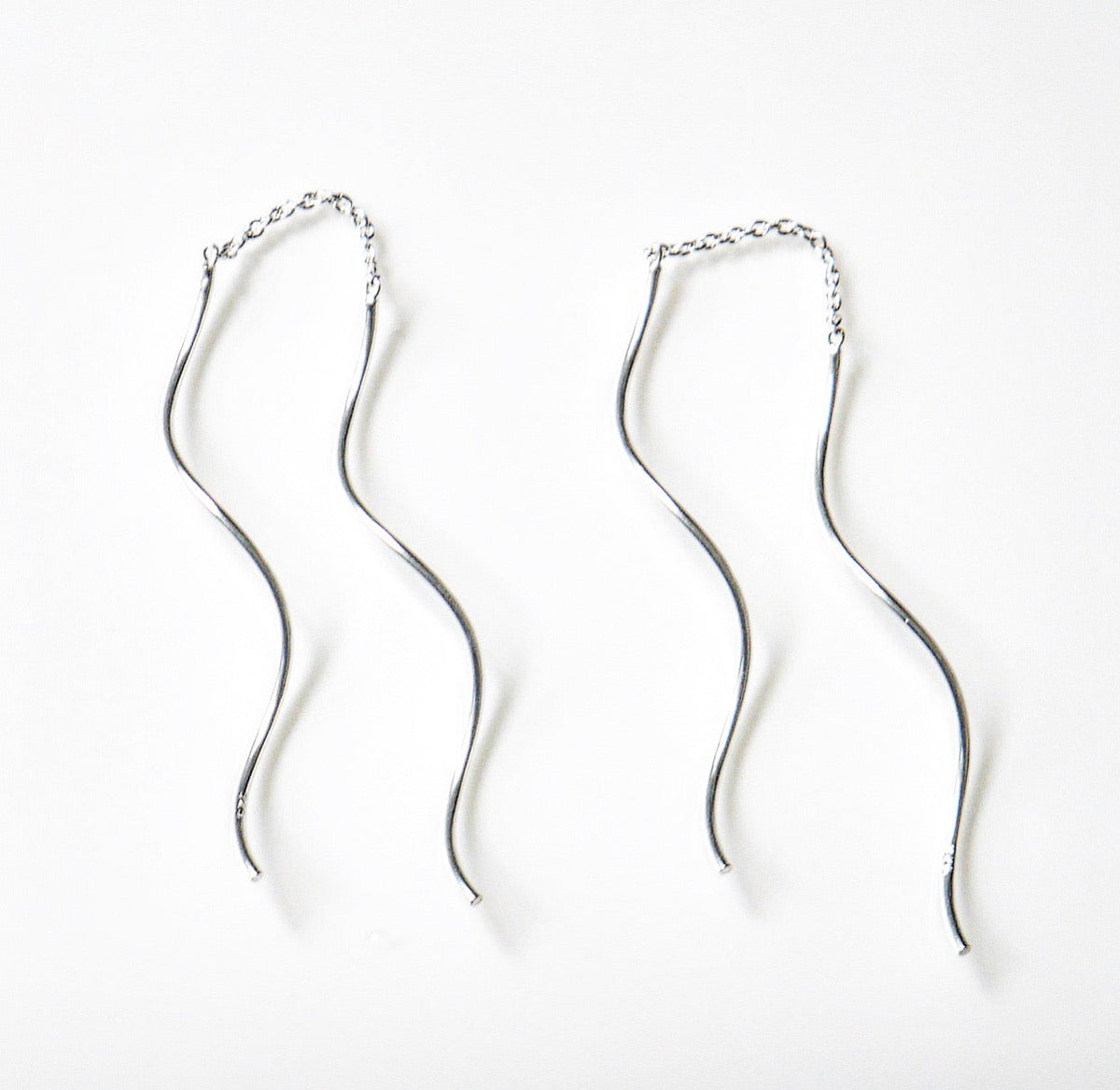 swirl thread earrings threader earrings long thread earrings edgy esrrings jewelry 2020 jewelry store in miami 
