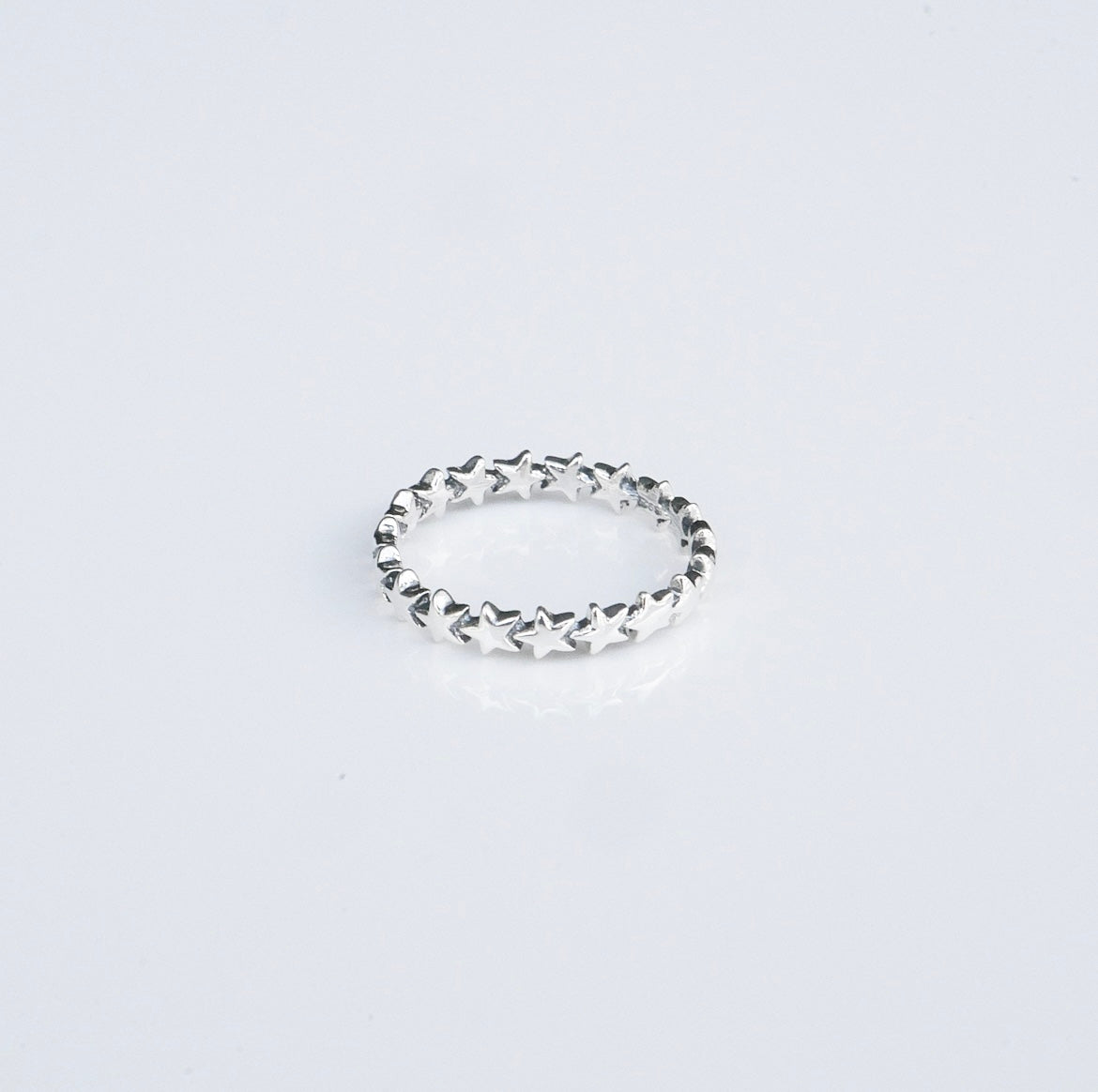 Star Ring, .925 Sterling Silver Fashionable Dainty Plain Silver Band Rings