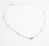 Dainty Short Necklace, 925 Sterling Silver Zircon Daily Casual Wear Luxury Necklaces