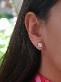 earrings, silver earrings,  silver stud earrings, stud earrings, square stud earrings, diamond stud earrings, cheap earrings, affordable earrings, fine jewelry, trending on tiktok, nickel free, hypoallergenic earrings, gifts ideas, christmas gifts, anniversary gifts, birthday gifts, fashion jewelry, cushion cut stud earrings, gold jewelry, gold earrings, kesley boutique