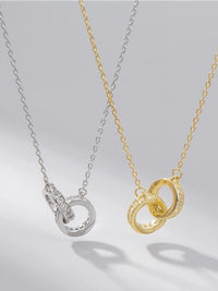 Interlock circle necklace, gold interlock diamond cz necklcae, diamond circle necklace cheap necklace, water resistant jewelry, cute necklace, jewelry for instagram reels, jewelry for tiktok, shopping in Miami, jewelry store in Miami, popular necklaces, cute gifts, Kesley Boutique, popular jewelry store in Miami