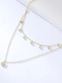 layered necklaces, gold plated necklaces, gold necklace, rhinestone necklaces, sterling silver necklace, dainty necklaces, charm necklaces, dangly necklaces, rhinestone layered necklaces, designe jewelry, gifts ideas, gold necklaces