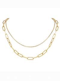 gold plated necklaces, 18k gold plated, stainless steel, waterproof unique necklaces, trending on Instagram and tiktok, influencer style necklaces  Link necklace Kesley Boutique gold paper clip  necklace