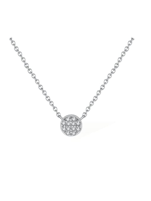 Micro Necklace, Tiny Pave Zircon .925 Sterling Silver Necklace