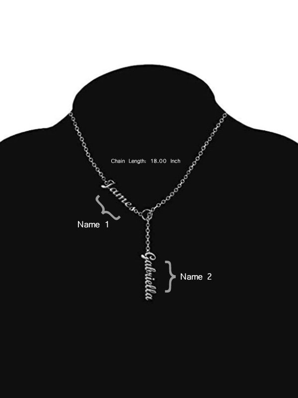 Name Necklace Two Personalized Names Lariat 925 Sterling Silver Luxury Necklaces