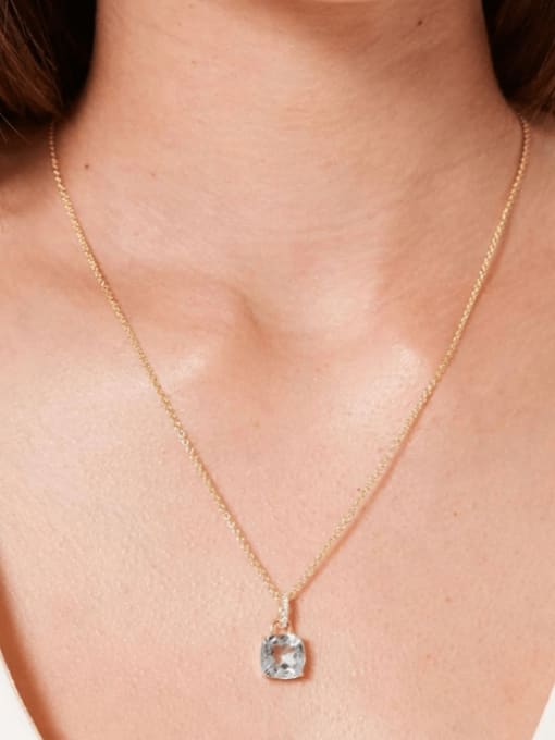Birthstone Dainty Statement Necklace, Zircon 18K Gold Plated  925 Sterling Silver Necklace