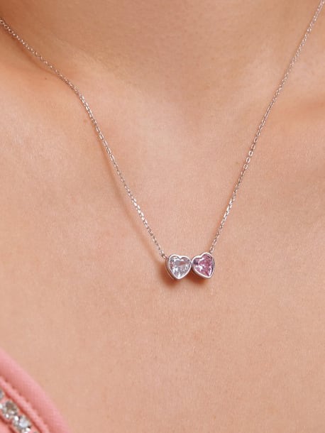 necklace, silver necklaces, sterling silver necklaces, heart necklaces, pink heart necklaces, gold necklaces , dainty heart necklaces, gold necklaces, double heart necklace, sterling silver necklaces, 925 sterling silver necklace, statement necklaces, love necklaces, heart necklace, pink diamond necklaces, valentines gifts, nice necklaces, womens jewelry, 925 sterling silver , pink rhinestone necklaces