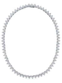 Heart Tennis Necklace Zircon 925 Sterling Silver Luxury Tarnish Free Heart Shape Necklace