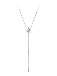 necklaces, silver necklaces, 925 sterling silver, lariat necklaces, starburst necklaces, star necklaces, dangly necklaces, statement necklaces, dainty necklace, jewelry, accessories, fashion jewelry, trending on tiktok, necklaces in white gold, cheap jewelry, affordable fine jewelry, gift ideas, gifts, fashion gifts, jewelry for special occasions 