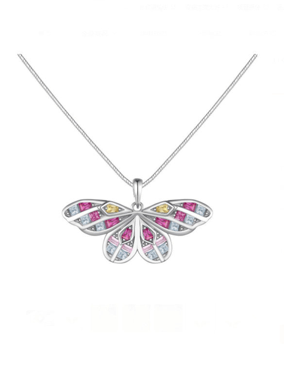 necklace, necklaces, silver Butterfly necklace, butterfly necklaces, colorful rhinestone butterfly necklaces, cheap butterfly necklaces, silver butterfly necklaces, zircon butterfly necklaces, colorful diamond butterfly necklace, nickel free butterfly necklace, hypoallergenic butterfly necklaces, statement necklaces, designer butterfly necklaces, christmas gifts, birthday gifts, anniversary gifts, kesley jewelry