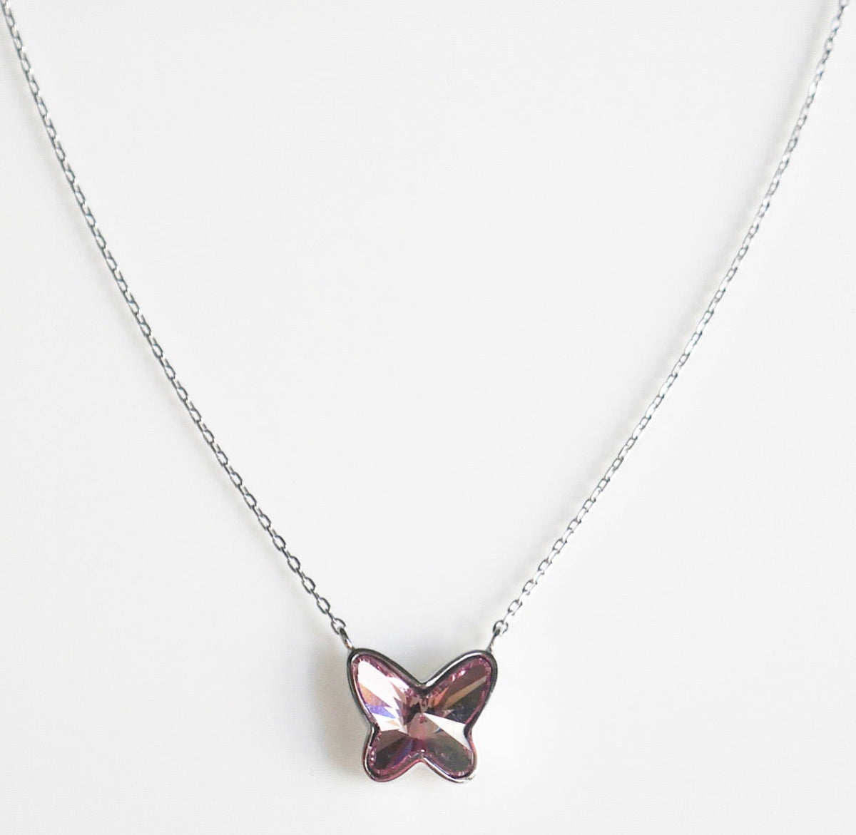 necklaces, butterfly necklaces, pink butterfly necklaces, pink rhinestone necklaces, swarovski crystal necklaces, australian crystal necklaces, barbie jewelry and accessories , nickel free, waterproof jewelry that wont tarnish or turn green, popular necklaces, .925 stelring silver, dainty jewelry, graduation gift, anniversary gift, best friend necklaces, going out jewelry, tiktok brands 