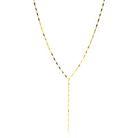 Little Bars Y Necklace, 14k gold plated .925 Sterling Silver Hypoallergenic Lariat Necklace