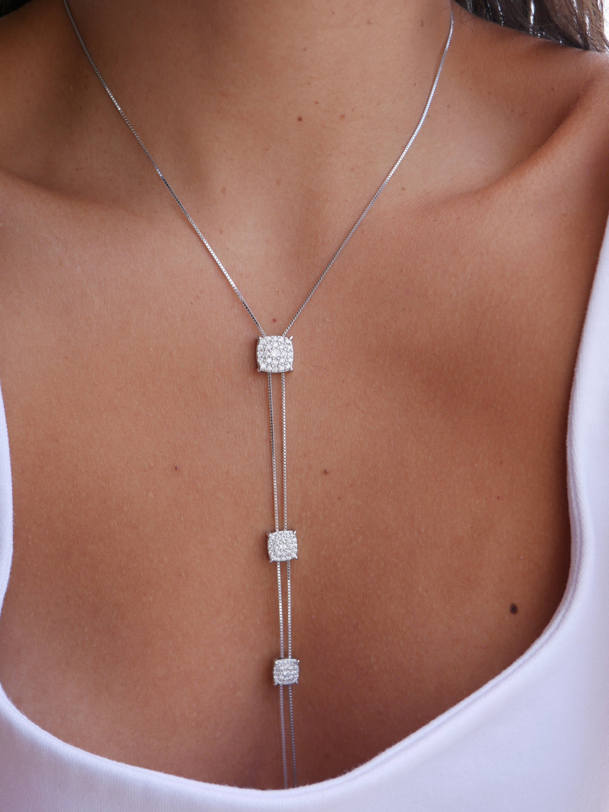 necklaces, silver necklace, 925, adjustable necklaces, lariat necklaces, lariat necklace, statement jewelry, fashion jewelry, elegant jewelry, trending on tiktok and instagram, fine jewelry, nice necklaces, sexy jewelry, cool necklaces, unique, shopping in Miami, shopping in brickell, white gold necklaces with diamonds, diamond necklace , cubic zirconia necklaces, necklaces with rhinestones, gift ideas, graduation gift, birthday gift ideas, jewelry website, nice jewelry