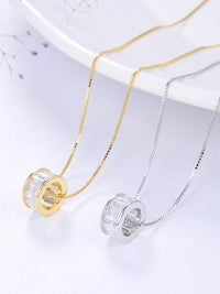 necklaces, gold plated necklaces, gold vermeil, dainty necklaces, barrel necklaces, baguette diamond cubic zirconia, baguette rhinestone necklaces, circle necklaces, nickel free necklaces, fashion jewelry, accessories, hypoallergenic necklaces that wont turn green or tarnish, waterproof jewelry, gift ideas, casual necklaces, gift ideas, anniversary gift ideas, graduation gift, jewelry store in Miami, jewelry store in Brickell, where to shop in Brickell Miami