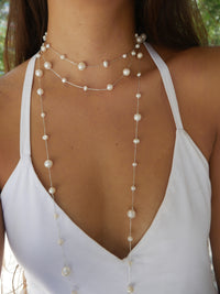 Freshwater Pearl Necklace on a Japanese Silk Cord Beaded Luxury Wrap up to Three Times Long Real Pearl Jewelry KESLEY