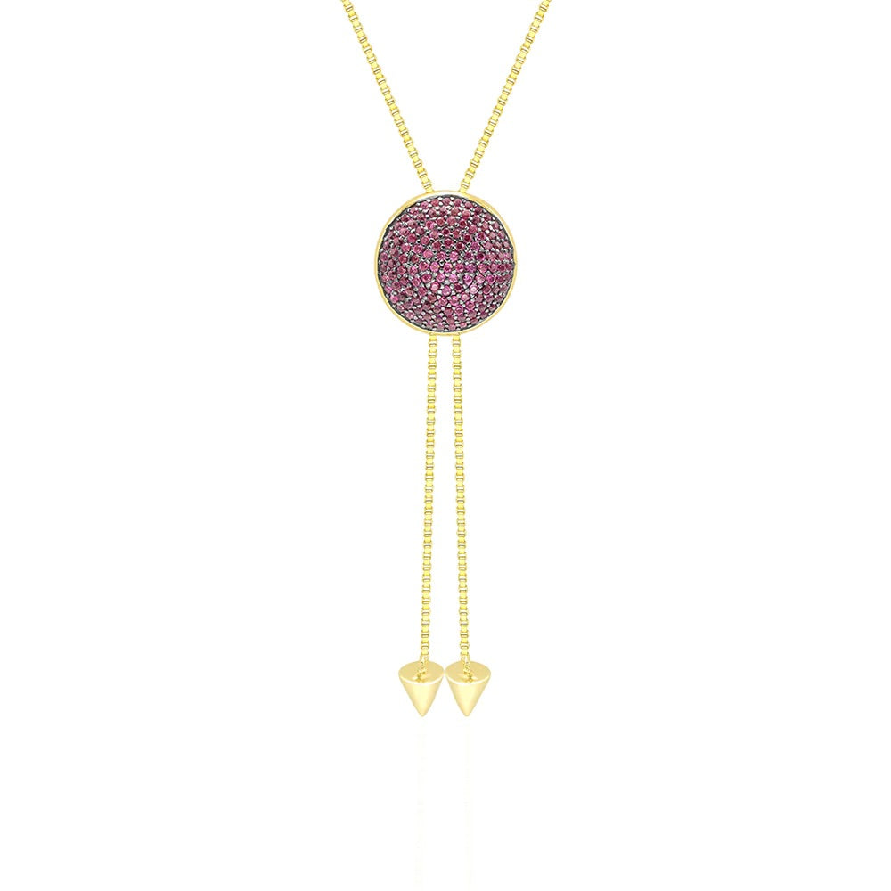 Pink Necklaces, gold plated necklaces, lariat y necklaces, hypoallergenic,  Pink Diamond CZ disco pave diamond cz .925 sterling silver necklace water resistant anti tarnish necklace blue diamond cz necklace pull necklace sterling silver disco ball silver necklace Kesley Boutique shopping in Miami, gift shop in Miami Gold Pink Diamond Pave Cz Necklace water resistant .925 sterling silver necklaces 