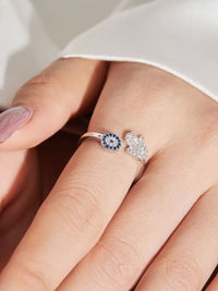 rings, silver rings, 925 rings, sterling silver rings, adjustable rings, evil eye rings, dainty rings, ring with rhinestones, evil eye ring with diamonds, hamsa jewelry, christmas gifts, fine jewelry, trending on tiktok, fashion jewelry, tarnish free rings, affordable jewelry, dainty rings, cool rings, white gold rings, kesley jewelry, ring ideas, jewelry ideas, sparkly rings, popular jewelry