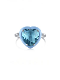 Heart Shape Ring 925 Sterling Silver Color Enamel Statement Rings Fine Jewelry Waterproof Rings Tarnish Free