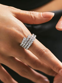 Eternity Swirl Statement Ring, .925 Sterling Silver Round Diamond CZ Statement Silver Eternity RIng