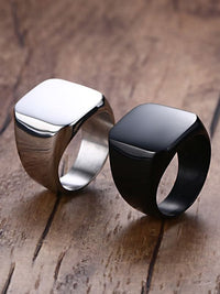 Square Signet Ring Unisex Luxury Fashion Chunky Statement Ring Tarnish Free KESLEY
