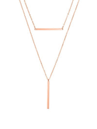 rose gold necklace dainty waterproof. cute rose gold jewelry that wont tarnish. waterproof rose gold necklace. layered bar necklaces . dainty unique necklaces that wont tarnish or turn green. sorority jewelry. Delta zeta jewelry for sorority sisters. cute necklaces for college. cute necklaces for work. kesley boutique