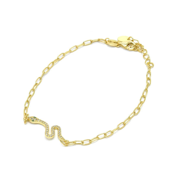gold Snake bracelets with links paperclip snake bracelet with diamond cz and green eyes, cute gifts, friendship bracelet, meaningful jewelry, cute bracelets, designer bracelets, popular bracelets, trending bracelets bracelets for sensitive skin