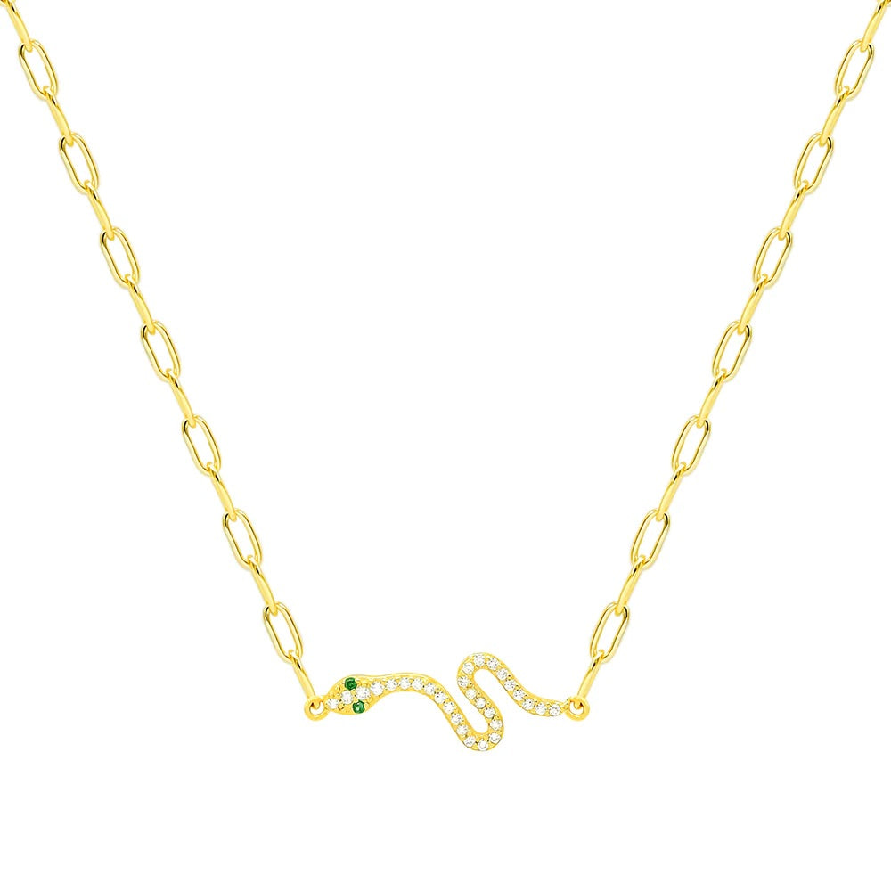 Paperclip Snake Choker Necklace gold snake necklace with links Shopping in Brickell, jewelry store in Brickell, popular jewelry store in Brickell Miami, Things to do in Miami, gift store in Miami, popular necklaces for holiday gift, popular necklaces, cute snake necklaces 