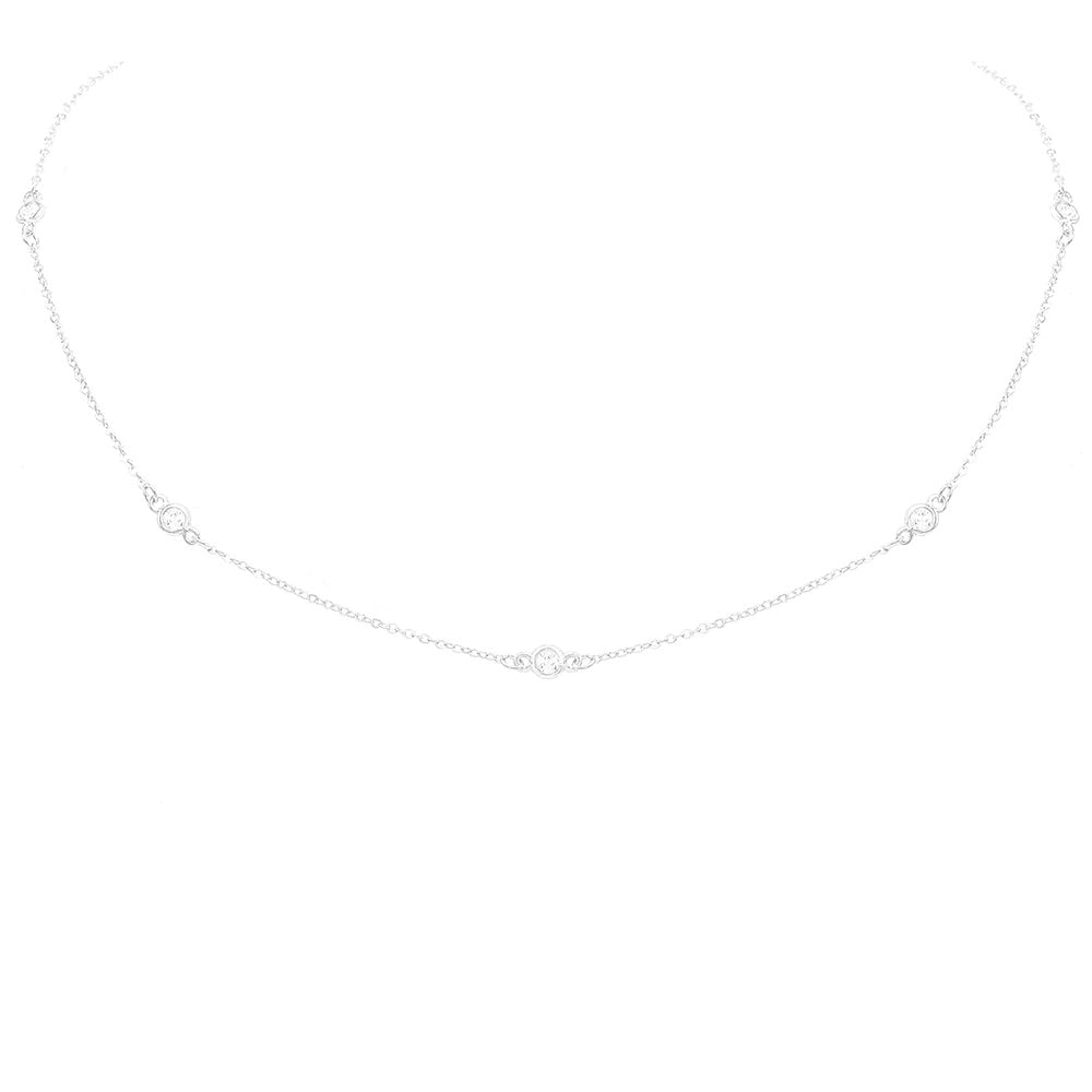 Sparkle Diamond CZ by the Minute Choker Short Necklace