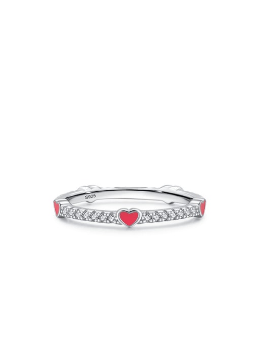 Tiny heart ring, small ring bands tiny eternity ring, dainty rings waterproof tiny ring with diamond cz and red heart Kesley Boutique, shopping in Miami, Cute dainty rings 