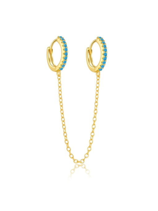 turquoise earrings, turquoise hoop earrings gold plated, gold plated single earrings, fine jewelry, gift ideas, real gold plated jewelry, real gold plated earrings, hypoallergenic earrings, holiday gift ideas, jewelry 2024, double hoop earrings with chain, trending on tiktok kesley